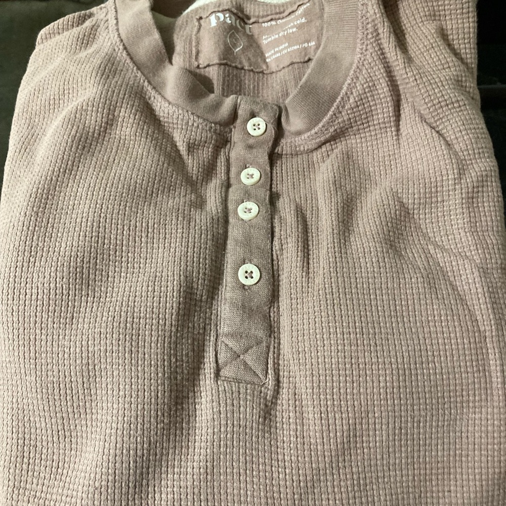Pact thermal waffle Henley pajama set